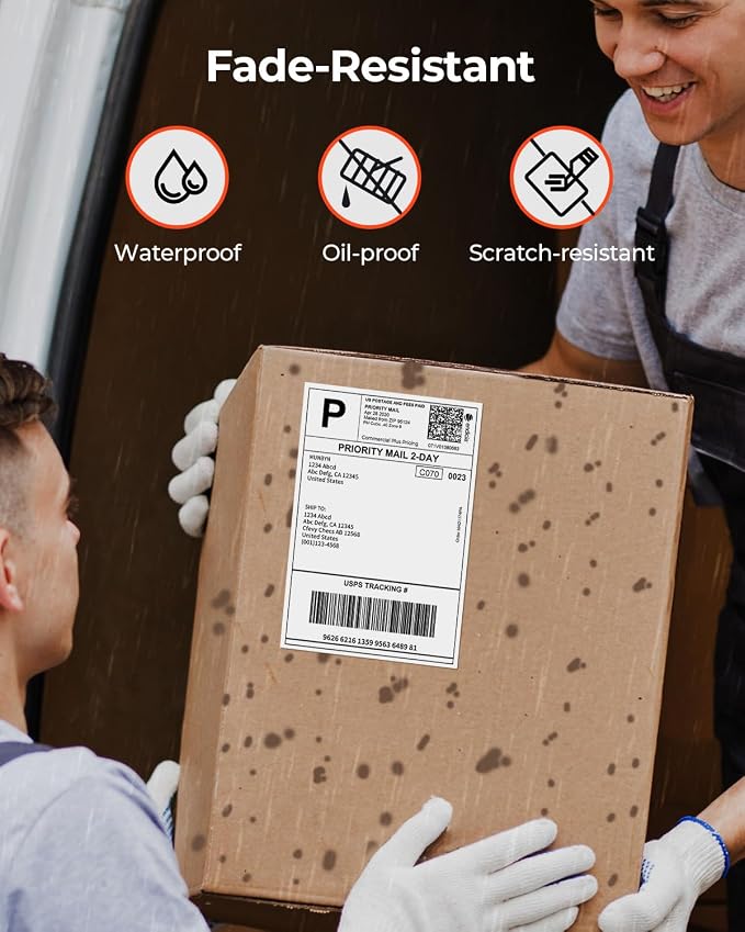 MUNBYN 4x6 Inch Thermal Labels, 6000 Labels/12 Stacks(500 Pcs per Stack) | 4x6 Thermal Shipping Labels, No BPA and BPS, Print Clear and Sharp, Strong Adhesive, Compatible with Most Thermal Printers
