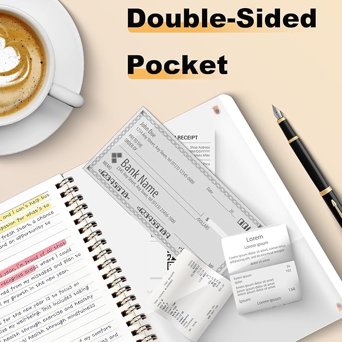 4 PCS Spiral Notebook, Spiral Journal Notebook, Notebooks for Work, Note Taking, School, Small Notebooks with Strap, Cute Notebooks for Women (Khaki)