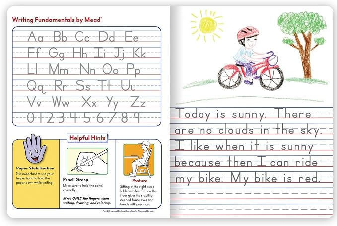 Mead Primary Journal Creative Story Tablet Composition Notebook, 7.5" x 9.75", Grades K-2, 100 Sheets, Blue (09554)