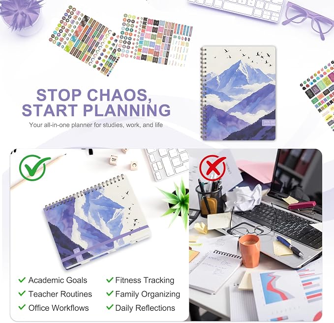 Planner 2026-2027, Weekly and Monthly Academic Year Calendar Planner, July 2026 - June 2027, Daily Agenda Book for Office School Supplies, Letter Size(8.5'' x 11'')
