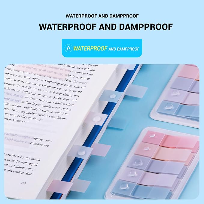 Golcellia Sticky Tabs, Pastel Book Tabs for Notebooks, 300 Pcs | Writable pastel paper tabs for books, notes, planners and files, repositionable page markers for school, office and home