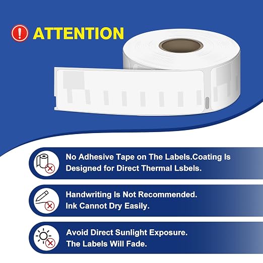 L LIKED 10 Rolls 1-1/8"x3-1/2 Labels, Compatible Dymo/Rollo/Zebra | DYMO 30252 replacement, 3500 labels. Strong adhesive, easy-tear. Compatible with Dymo 450/4XL, Rollo, Zebra.