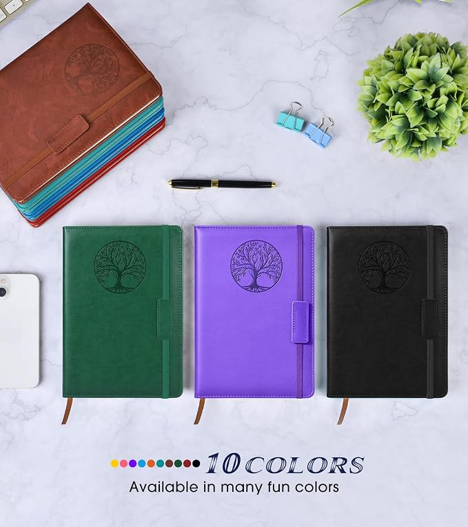 Biuwory Leather Journal Notebook,256 Thick Lined Pages,Hardcover 5.7"×8.3" | Vintage Journal for Women Men,Work,School,Business,Travel Diary,Note taking,College Ruled Writing,Daily Journaling Notebook