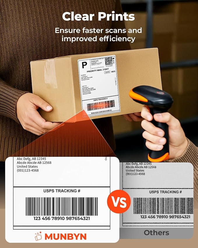 MUNBYN 4x6 Thermal Printer Labels, Commercial Grade, 220 Sheets/Stack | 4"x6" Fanfold Shipping Labels, No BPA and BPS, Print Clear and Sharp, Strong Adhesive, Compatible with Most Thermal Printers