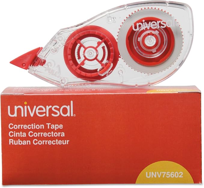 Universal 75602 Correction Tape with Two-Way Dispenser, Non-Refillable, 1/5-Inch x 315-Inch, 2/Pack