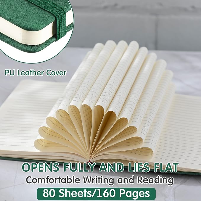 Qeeenar 24 Pack Leather Notebook Journals Bulk 5.7" x 8.3" Harder Cover A5 Journals for Writing Men Women Leather Travel Notebooks Daily Gifts for Office Back to School (Multicolored)