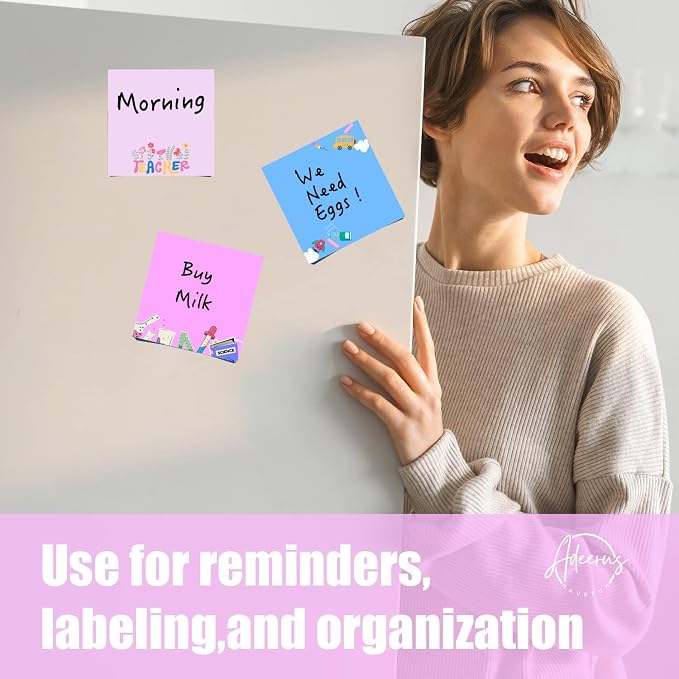 9 Pads Cute Sticky Notes Set, 3" x 3" Self Stick Notepads, Funny Sticky Notes Set, Teacher Stationery, Kawaii Adhesive Memo Pads, Teacher Gifts, Office Decor Desk Accessories School Supplies