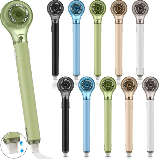 Gersoniel 10 Pack Correction Tape Pen Correctional Ink Tape Push Pull Protective, Easy to Use Applicator for School Office Supplies, 0.2 x 236 Inch (Natural Color)