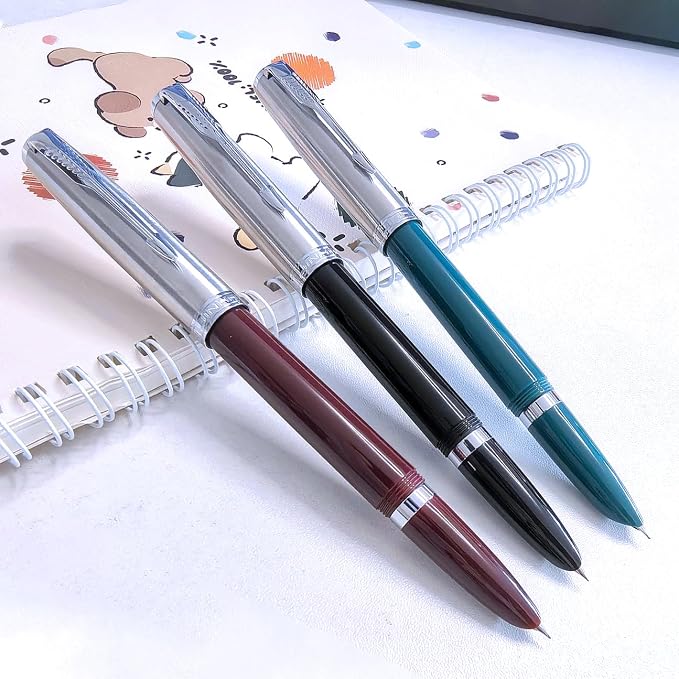 3 Pieces Jinhao 86 Fountain Pen Extra Fine Nib with Ink Converter Office Writing Supplies (86 Set 1)