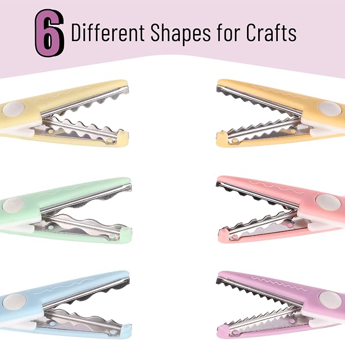 Mr. Pen- Craft Scissors Decorative Edge, 6 Pack, White & Pastel | Zig Zag Scissors for Crafting, Scrapbooking, Fancy, Pattern, Design