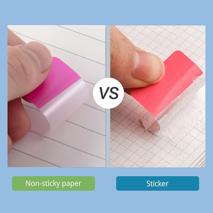 Golcellia 480 Pieces Sticky Index Tabs Transparent Sticky Notes, Colored Page Markers for Bookmarks, Writable and Repositionable Index Annotation Tabs(Yellow,Green,Pink,Dark Green)