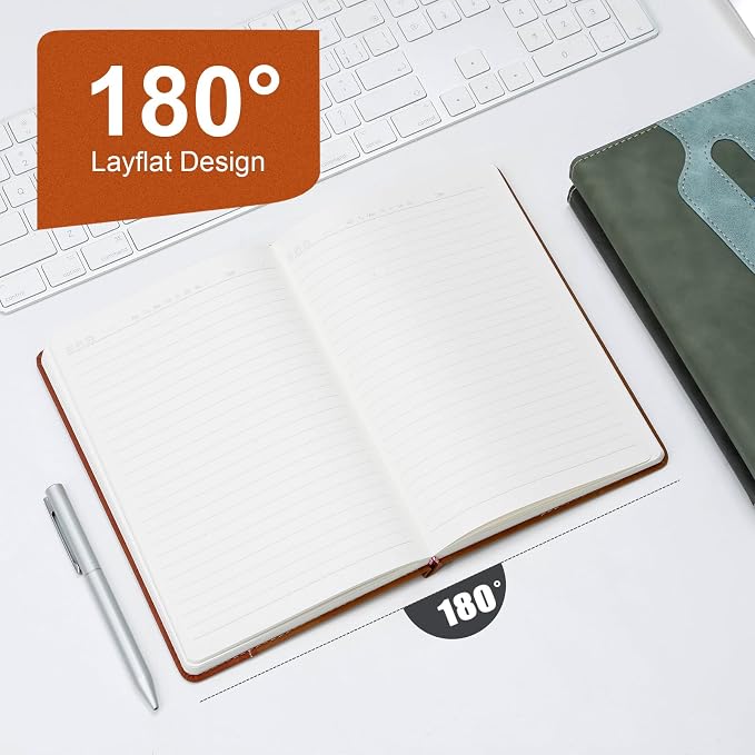 Comix Lined Journal Notebook for Men Women - 304 Pages Thick Journal, 5.9" x 8.3", Hardcover, College Ruled, Fits for Writing, Notes-Taking, Diary and Work, Brown