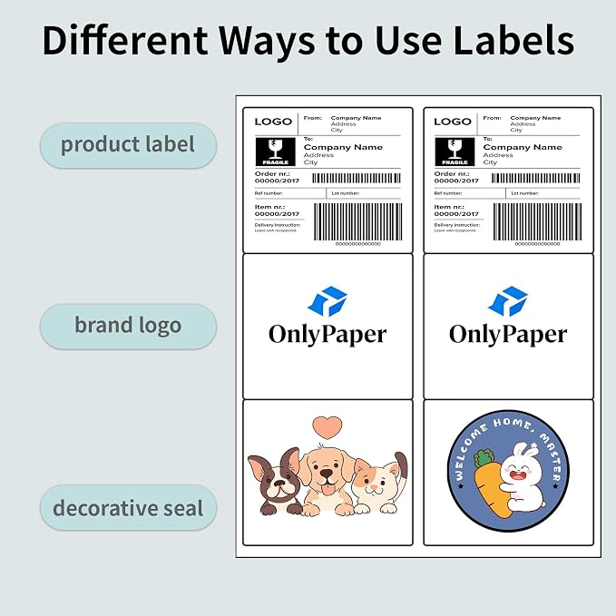 1000 Sheets 6 UP Labels,Shipping Address Label 3-1/3" x 4",Self Adhesive Sticker,FBA Labels for Laser & Inkjet Printer Suits Personal & Business Needs (6000 Labels)