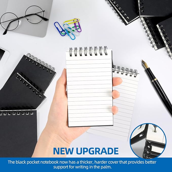 12 Pack 3x5" Spiral Pocket Notebook, College Ruled Small Notepad for School | Mini Notebook, Small Notebooks, Pocket Notepad, Lined Note Pads for Home Office Work Travel Meetings Travel Quick Note Taking
