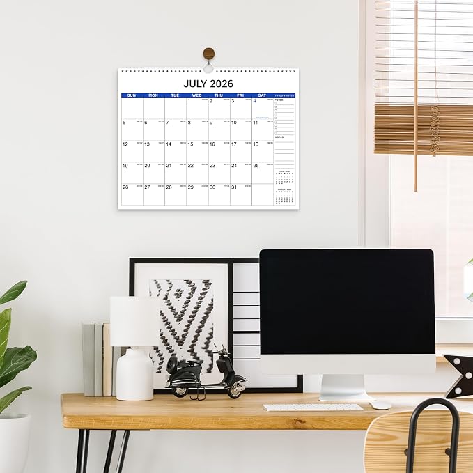 2026 Wall Calendar - 12 Months Wall Calendar, January 2026 - December 2026, 15" x 11.5", Large Writing Blocks, Suitable for Hanging on the Wall