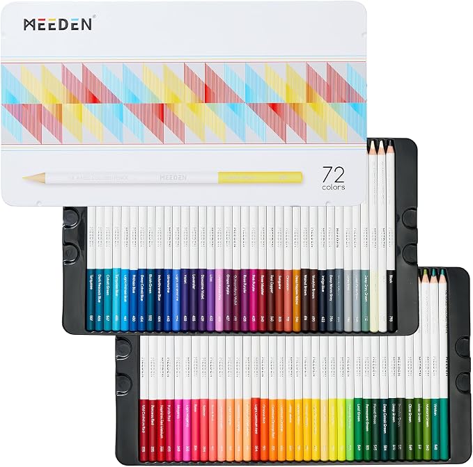 MEEDEN Artist Colored Pencil Set: 72 Count Vibrant Colors Drawing Pencils with Professional Oil Based Soft Core for Arts & Crafts - Smooth Writing, Easy Blending Shading & Layering