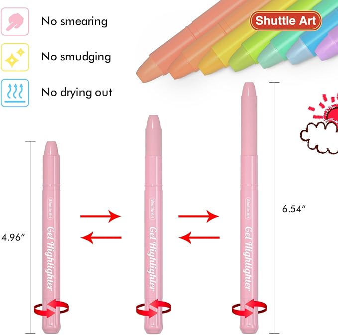 Shuttle Art Bible Highlighters and Pens No Bleed, 12 Pastel Colors Gel Highlighters No Bleed Through, Bible Journaling Supplies, Great for Journaling Highlighting and Studying