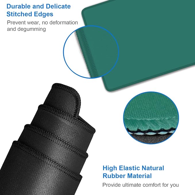 Mouse Pad Large, 31.5x15.7 inch Gaming Computer Keyboard Mouse Mat, Water Resist Non-Slip Mousepad Rubber Base Long XXL Mouse Pad for Work & Gaming, Office & Home, Green