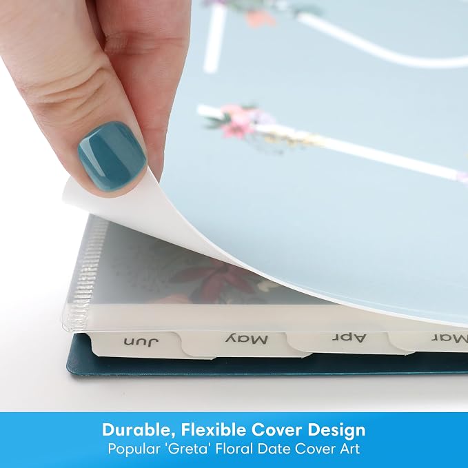 Blue Sky 2026-2027 Weekly & Monthly Academic Planner, 8.5"x11", Greta | July 2026 - June 2027, Flexible Cover, Wirebound, Storage Pocket, Laminated Tabs, Academic Year