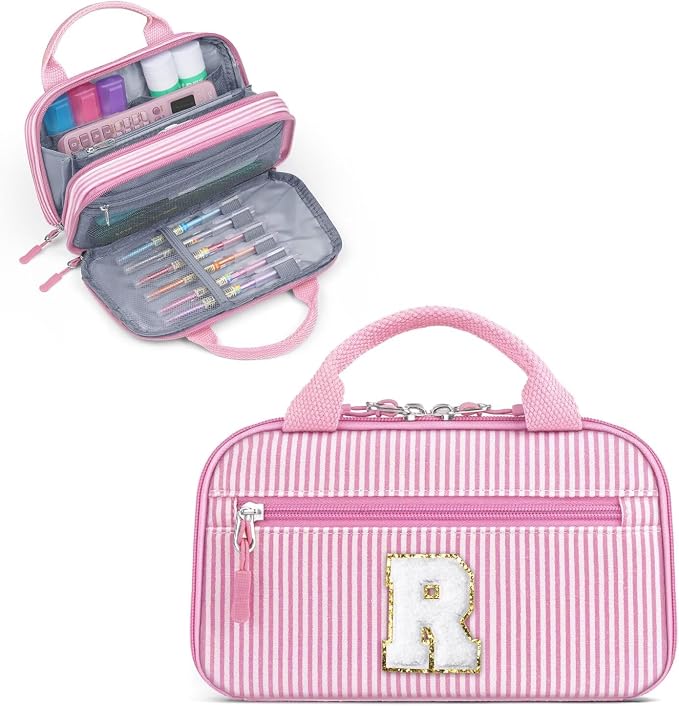 YOOLIFE Pink Pencil Case for Girls, Pencil Pouch Bag, Aesthetic Pen Pouch School Supplies for Teen Girls, Pink R