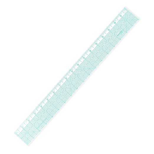KEARING 2"x18" Sewing Graph Ruler with Holes - Zero Centering Grid Ruler | Flexible 1.2mm clear plastic 18 inch grading ruler with hanging holes. Sandwich line scale with zero centering design
