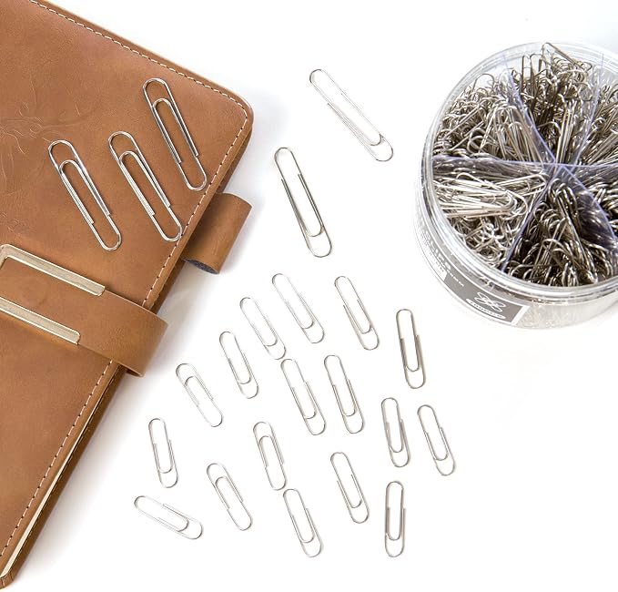 Wakawaga 700pcs Paper Clips Assorted Sizes Large (700PCS) | Assorted 3 Sizes Sturdy Metal Divided Box Great Value Office School Docs Snacks Daily Use