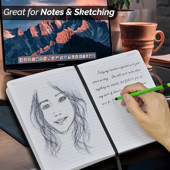 Nextnoid A5 LIned Notebook - 160 Pages, 120 GSM Paper, Burgundy | Hardcover A5 College Ruled Notebook for Work and Study, Journaling and Note-Taking, A5 Size (5.8" x 8.3") Journal