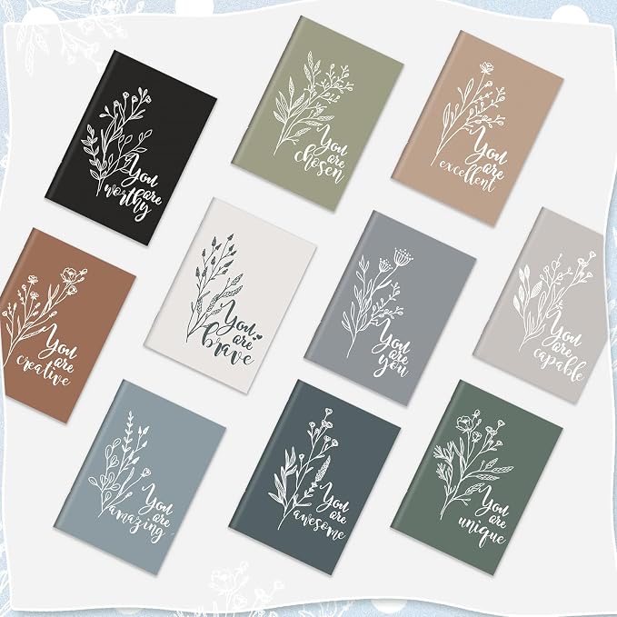 Feifeiya 30 Pcs Motivational Mini Notebooks Bulk Pocket Inspirational Journals Notepads Back to School Gifts Bulk for Teacher Employee Coworker Office Staff Nurse Social Worker(Inspirational)