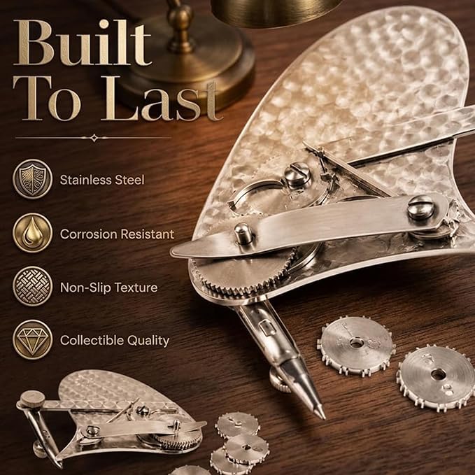 Mechanical Gear Train Ruling Pen, Vintage Precision Dotting Pen Set, The Blueprint Drafting Tool, Professional Technical Dotting PenKit for Drawing, Gift for Architects Designers (#A)