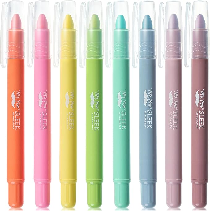Mr. Pen- No Bleed Gel Highlighters, Candy Colors, 8 Pack | Bible Highlighters and Pens No Bleed, Bible Markers for Study, Journaling, School Supplies and Accessories