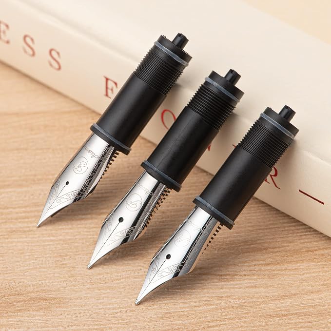 Asvine 3 PCS Fountain Pen Replaced Nibs, Silver #6 EF/F/M Nib V169, P20, P30 and V126