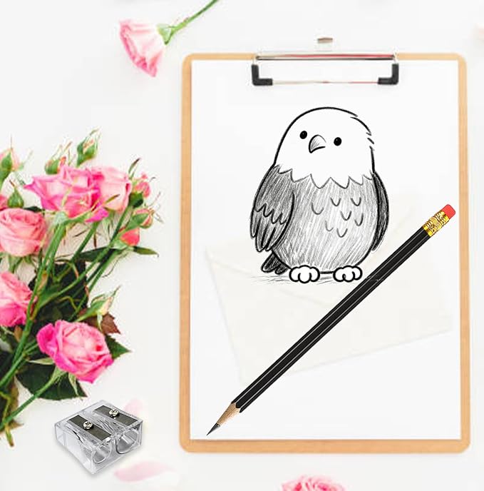 Adhere 25pcs Woodcase Pencils with Eraser Premium Pre-Sharpened Hexagon Graphite 2B pencils ideal for home, office writing including a Free Sharpener(Black・25pcs)