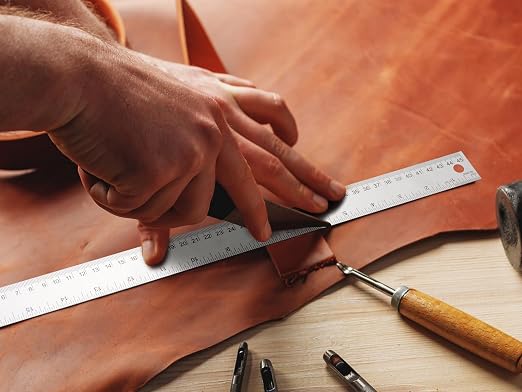 Metal Ruler with Cork Backing, 12 Inch Stainless Steel Rulers 12 Inch Metal Ruler 10 Pack - Imperial and Metric - Non-Slip Prevent Ink Leakage - for School Office Engineering Tools