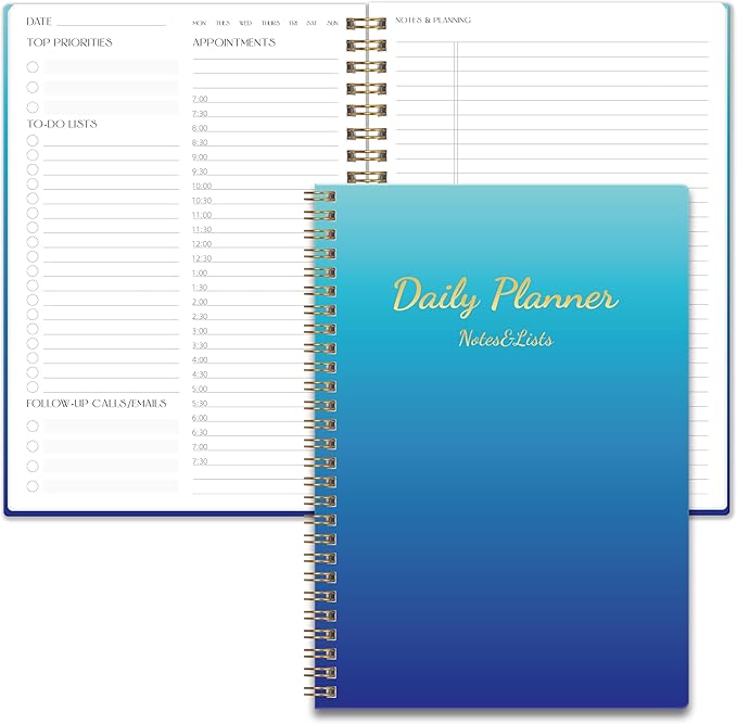 TREES Undated Daily Planner, 80-Day To-Do List with Hourly Schedule | Day-on-a-Page Agenda for Hourly Schedules, Priorities, Tasks and Notes, Designed for Work, Home and Everyday Planning