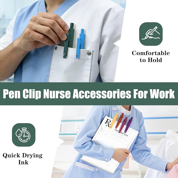 Piochoo Gel Pens, 8 Pack Fine Point Black Ink Smooth Writing Ink Pen, Retractable Quick Dry Aesthetic Cute Pens for Women Nurses School Office Supplies