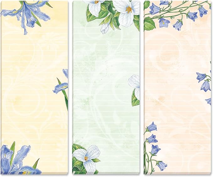 Current Floral Magnetic Notepad Set – Set of 12 Mini Memo Pads, 12 Designs, 30-Sheet Pads, 2½ x 6½ Inches, Shopping List, To-Do Notes, Printed in The USA