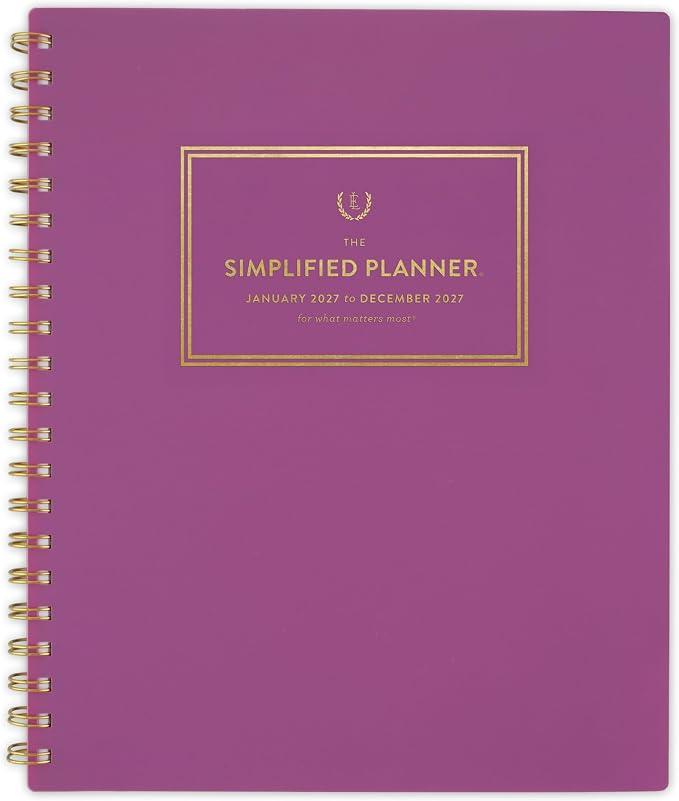 AT-A-GLANCE 2027 Planner, Simplified by Emily Ley, Weekly & Monthly, 8.5" x 11", Nostalgia Pink (EL60-905-27)