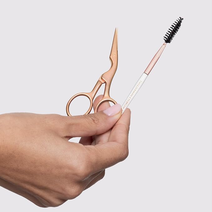 Tweezerman Exclusive Eyebrow Shaping Scissors & Brush Rose Gold