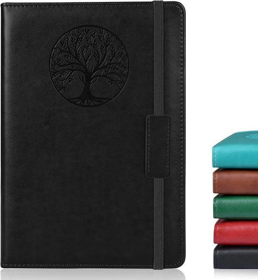 Biuwory Leather Journal Notebook,256 Thick Lined Pages,Hardcover 5.7"×8.3" | Vintage Journal for Women Men,Work,School,Business,Travel Diary,Note taking,College Ruled Writing,Daily Journaling Notebook