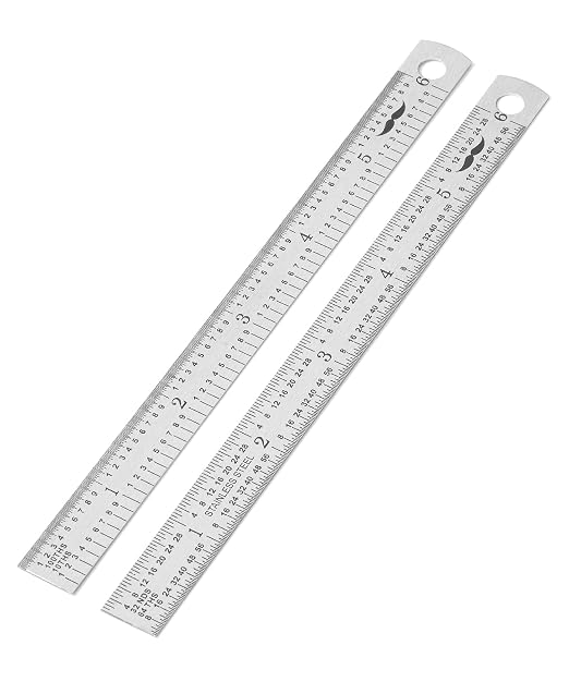 Mr. Pen- Machinist Ruler, 6 Inch, 2 Pack, Stainless Steel Imperial | Precision Measuring Tool, 1/10, 1/100, 1/32, 1/64 Inch Graduation for Engineering, Carpentry, Drafting, Office, School