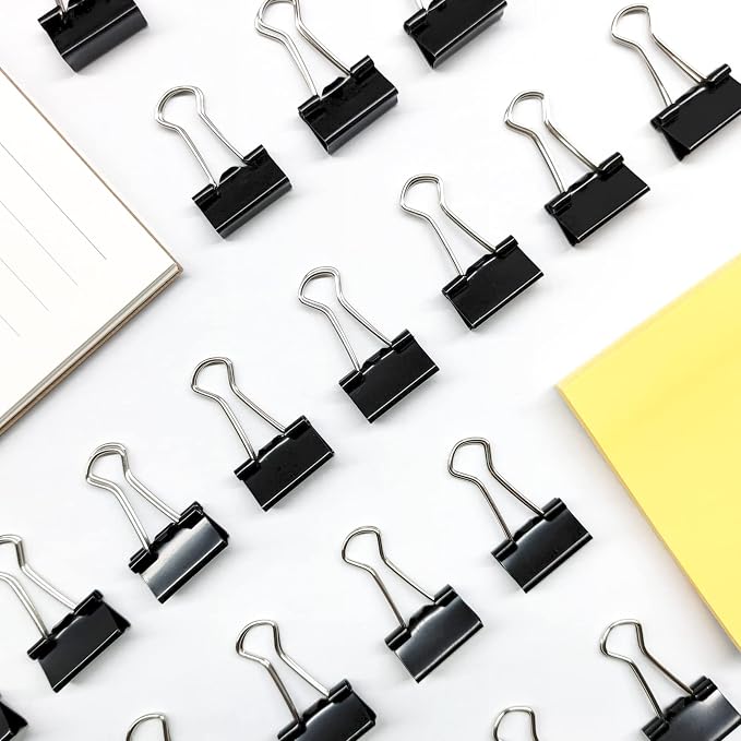 Ykimok 240Pcs Mini Binder Clips, 5/8 inch(15mm), Paper Clamps Small Size for Office Supplies, Black