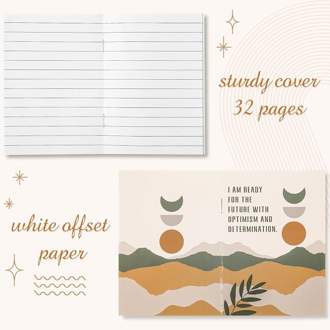Tatuo 24 Pcs Positive Affirmation Notebooks for Women Boho Inspirational Notebook Small Motivational Encourage Notepads Daily Affirmations Journal for Student Teacher Coworker Back to School Supplies