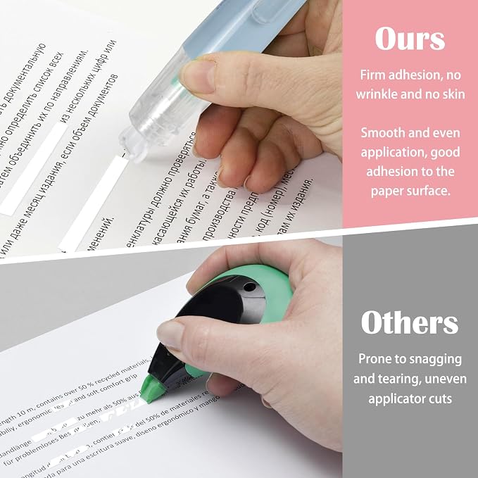 5pcs White Out Correction Tape with 5pcs Replacement Whiteout Tape, Retractable Correction Tape for School, Mini Cute Refillable White Out Tape Pens for Office Note Taking Supplies