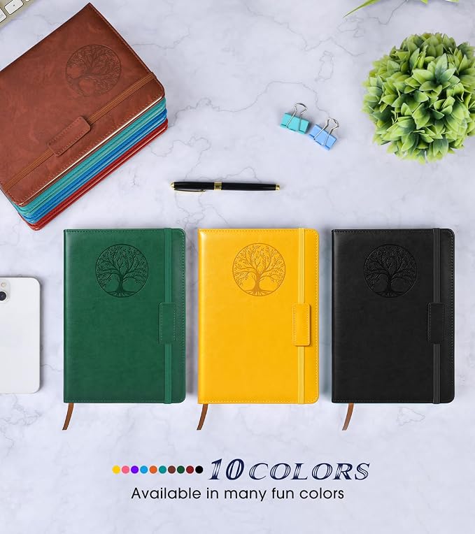 Biuwory Leather Journal Notebook,256 Thick Lined Pages,Hardcover 5.7"×8.3" | Vintage Journal for Women Men,Work,School,Business,Travel Diary,Note taking,College Ruled Writing,Daily Journaling Notebook