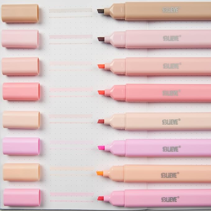 BLIEVE Bible Highlighters No Bleed Through, Pastel Colors, Dual Tip, 8 Pack | Aesthetic Cute Highlighters, Chisel Tip & Fine Point For Bible & Journaling, Back To School Supplies
