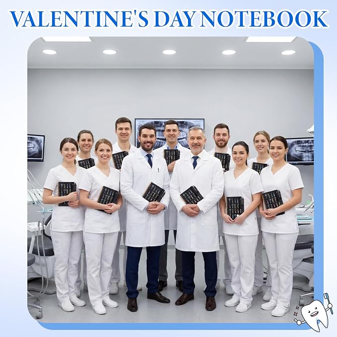 Fulmoon 24 Set Dental A6 Spiral Notebook with Ballpoint Pens 50 Sheets, 4"x 6" Small College Ruled Notepads Journaling Notebooks Bulk Dental Assistant Hygiene Gifts for Back to School Supplies Offices