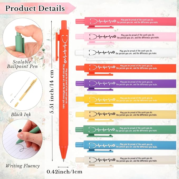 Chuangdi 10 Sets Nurse Appreciation Gifts Inspirational Pastel Notebook Journal with Sticky Notepad and Pen Bulk Nurses Thank You Gifts for Healthcare Worker Medical Practitioner