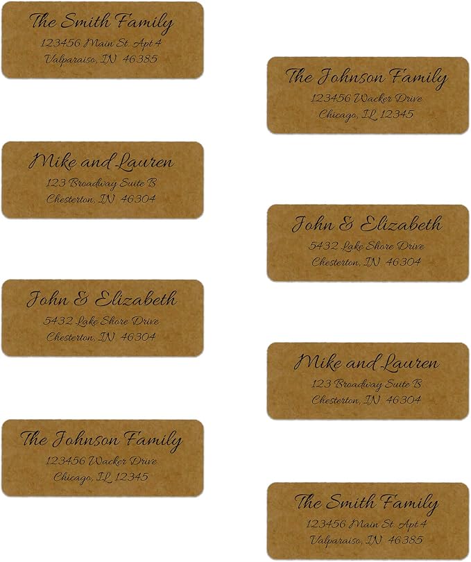 Personalized Return Address Labels - Simple Unique Design - Available in White, Clear, Kraft, Gold, or Silver Labels -120 Labels - 120 Envelope Seals Included - Made in the U.S.A. (Kraft)
