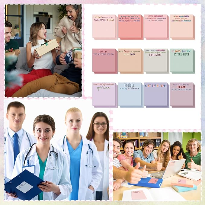 Yinder 24 Pcs Sticky Notes Gifts Bulk,Team,Aesthetics