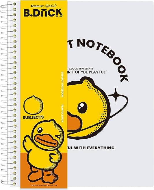 Comix 3 Subject Notebook with 3 Divider, 8.5" x 11" letter size, 150 Sheets College Ruled Notebook with Plastic Cover for Office/School/Home, White